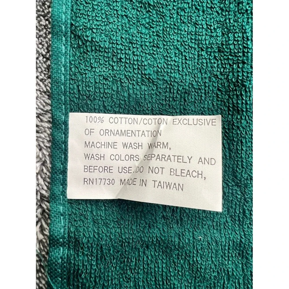 Vintage Holiday Hand Towel Set Joyeux Noel Green & Joy Purple Fringed Terry
